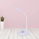 Slim Adjustable Touch-Control Pink LED Desk Lamp Image - 5