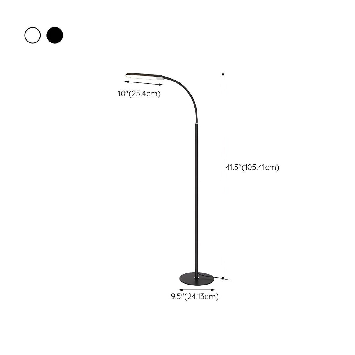 Slim Black Gooseneck Design LED Metal Floor Lamp 