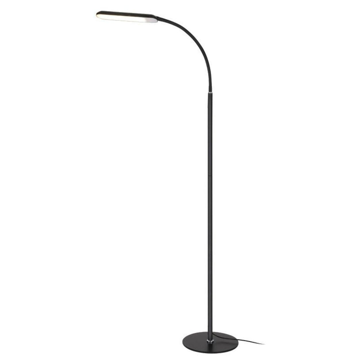 Slim Black Gooseneck Design LED Metal Floor Lamp Image - 2