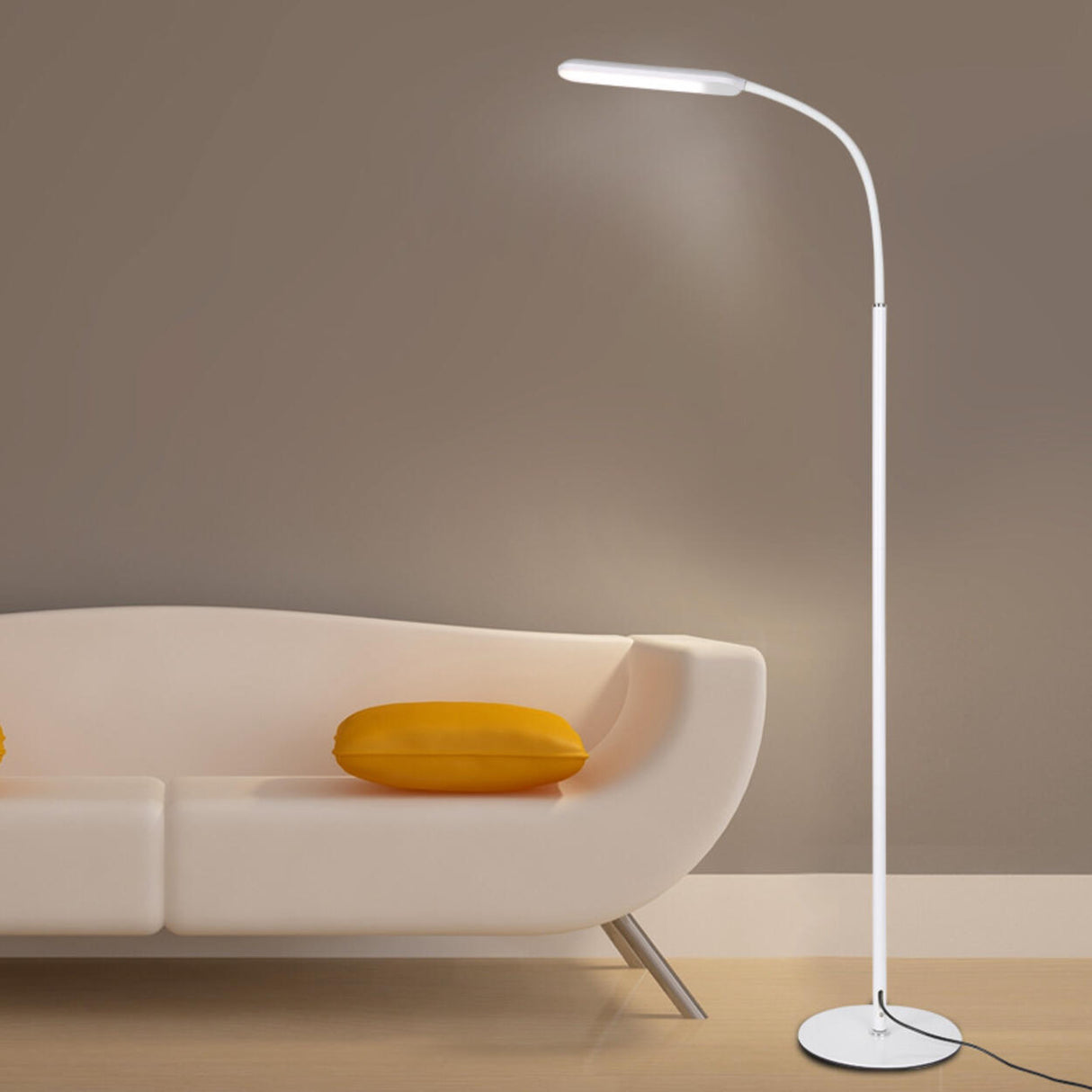 Slim Black Gooseneck Design LED Metal Floor Lamp Image - 5