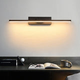 Slim Black Linear LED Vanity Wall Light Fixture Image - 4