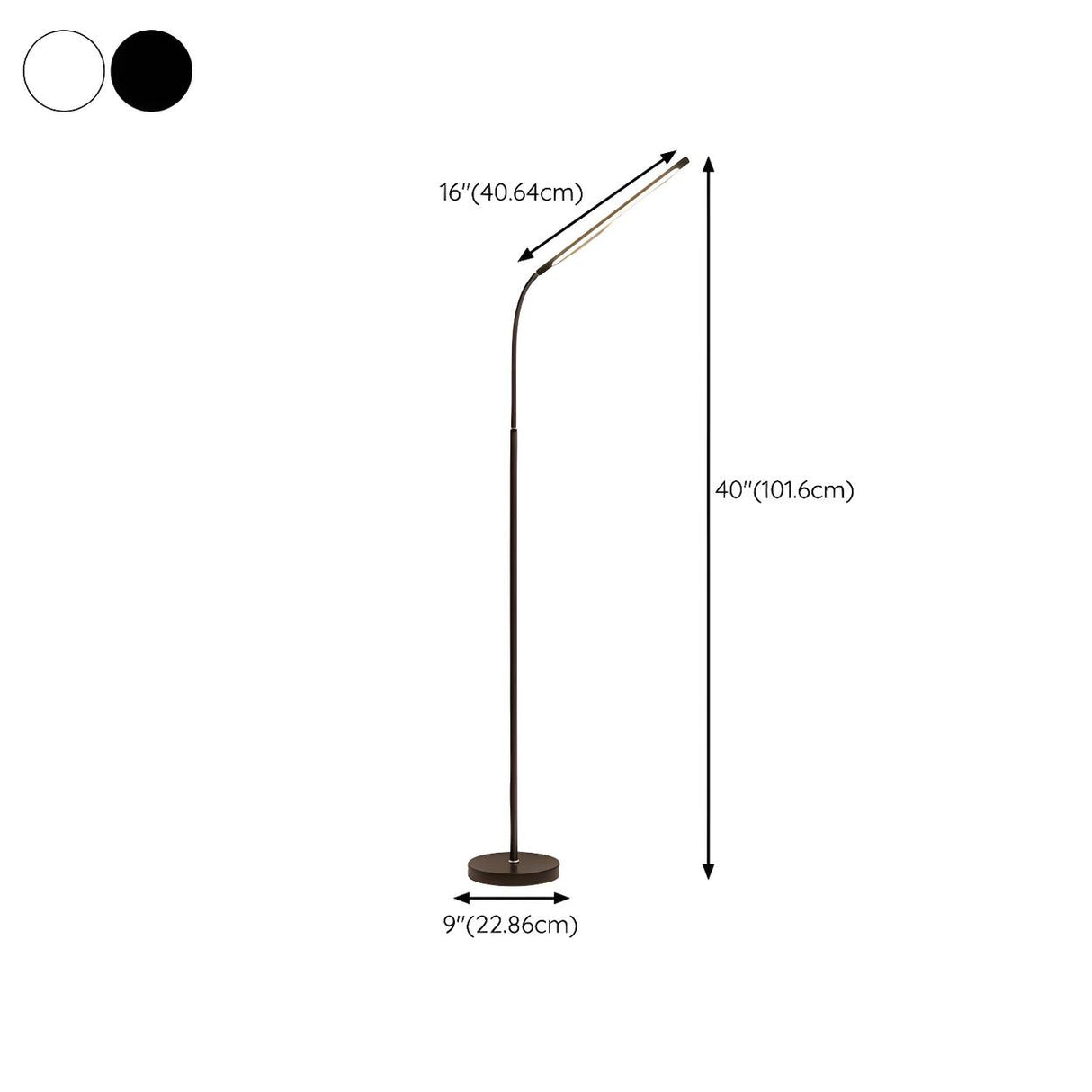 Slim Black Linear Metal Living Room LED Floor Lamp 