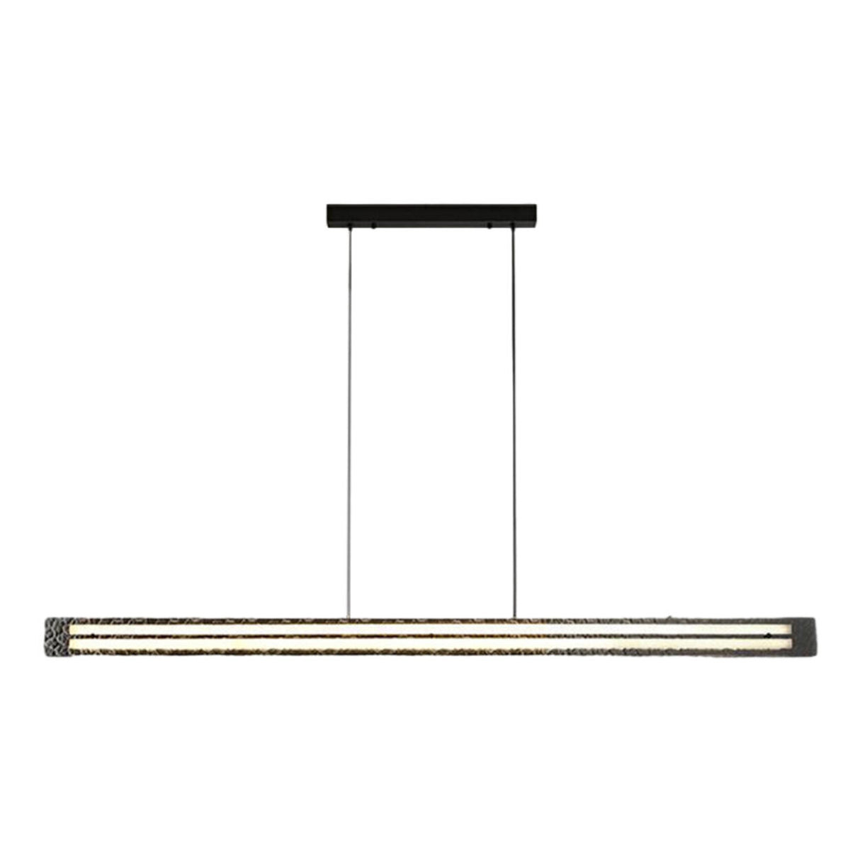 Slim Minimalist Adjustable Linear Island Hanging Light Image - 5