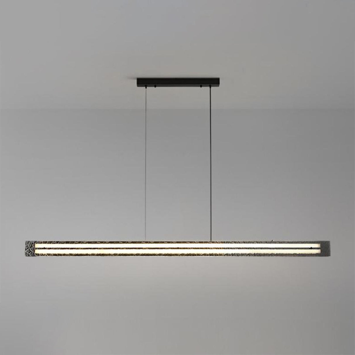 Slim Minimalist Adjustable Linear Island Hanging Light Image - 7