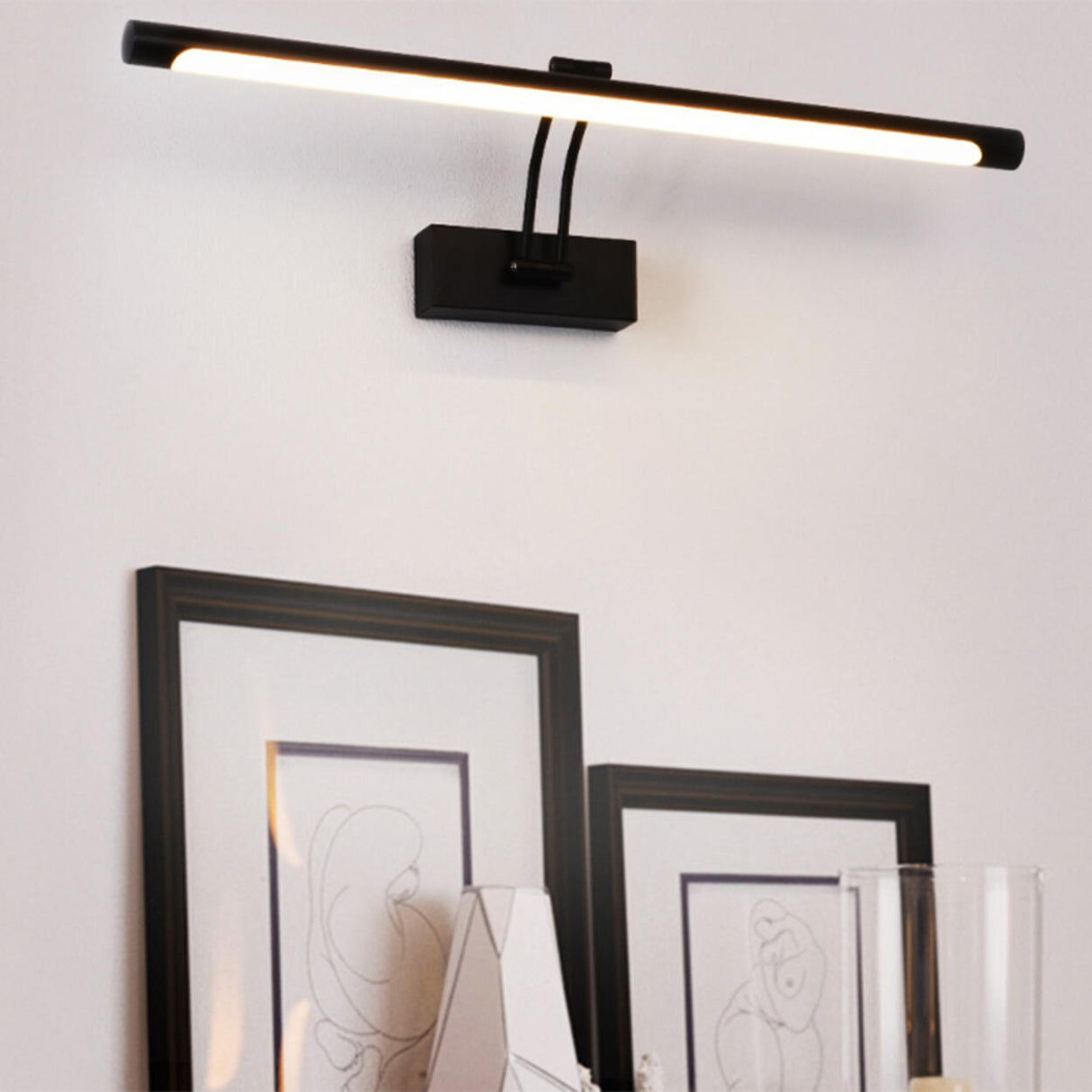 Slim Modern Adjustable Black Linear Vanity Light Image - 4