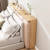 Slim Natural Pine Wood Rectangular Sofa Console Table Image - 2