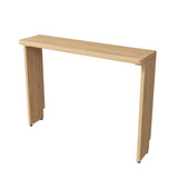 Slim Natural Pine Wood Rectangular Sofa Console Table Image - 5