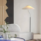 Slim Stand Large Pleated Shade Black Floor Lamp Image - 2