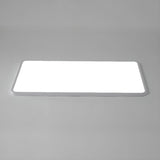 Slim White Rectangular LED Flush Mount Light Living Room Image - 18