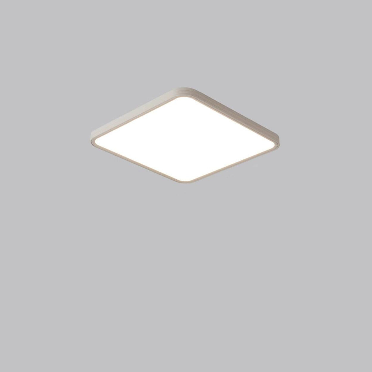 Slim White Rectangular LED Flush Mount Light Living Room Image - 9