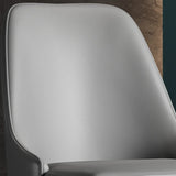 Sloped Arm Leather Upholstered Parsons Dining Chair Image - 19