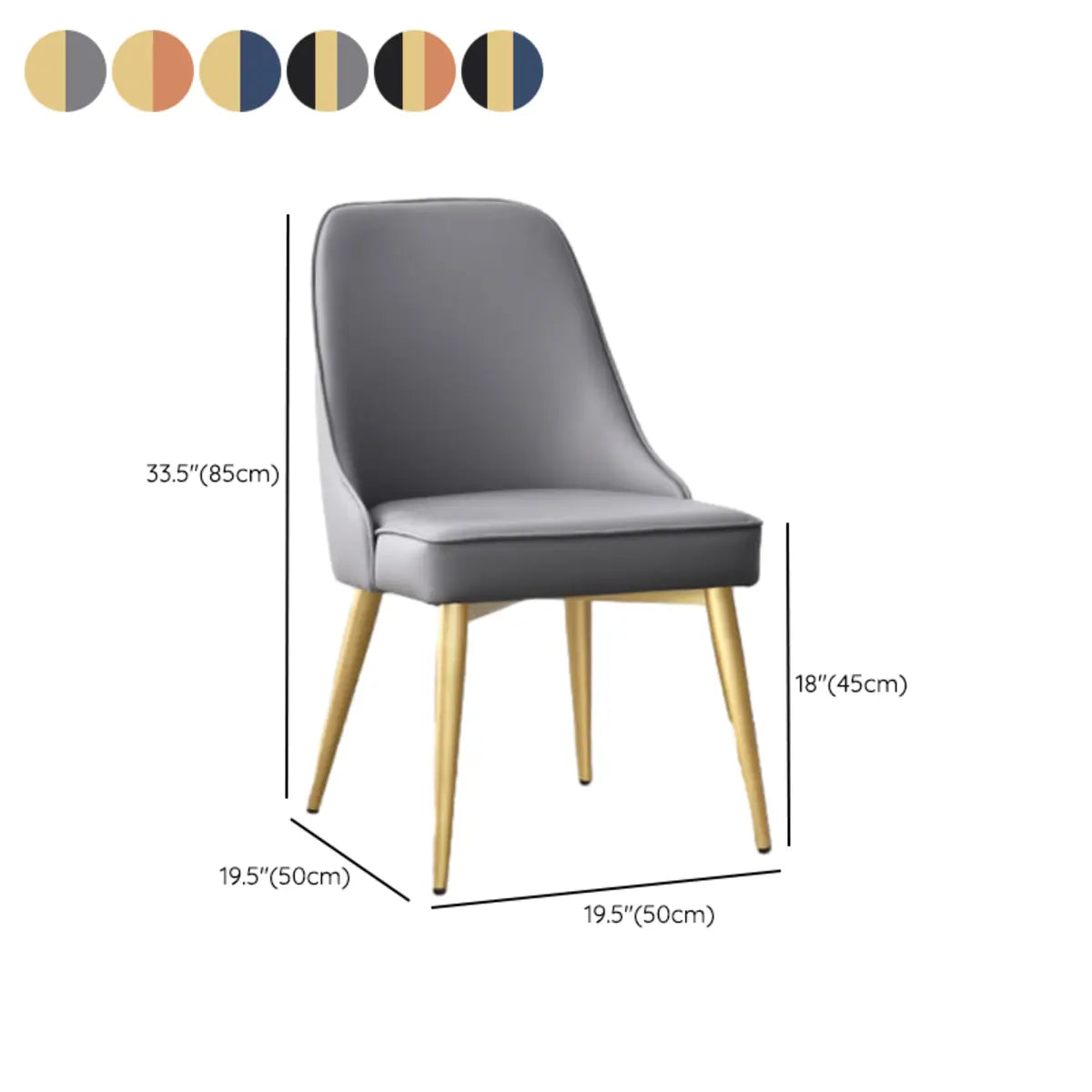 Sloped Arm Leather Upholstered Parsons Dining Chair 