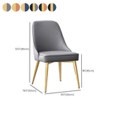 Sloped Arm Leather Upholstered Parsons Dining Chair #size