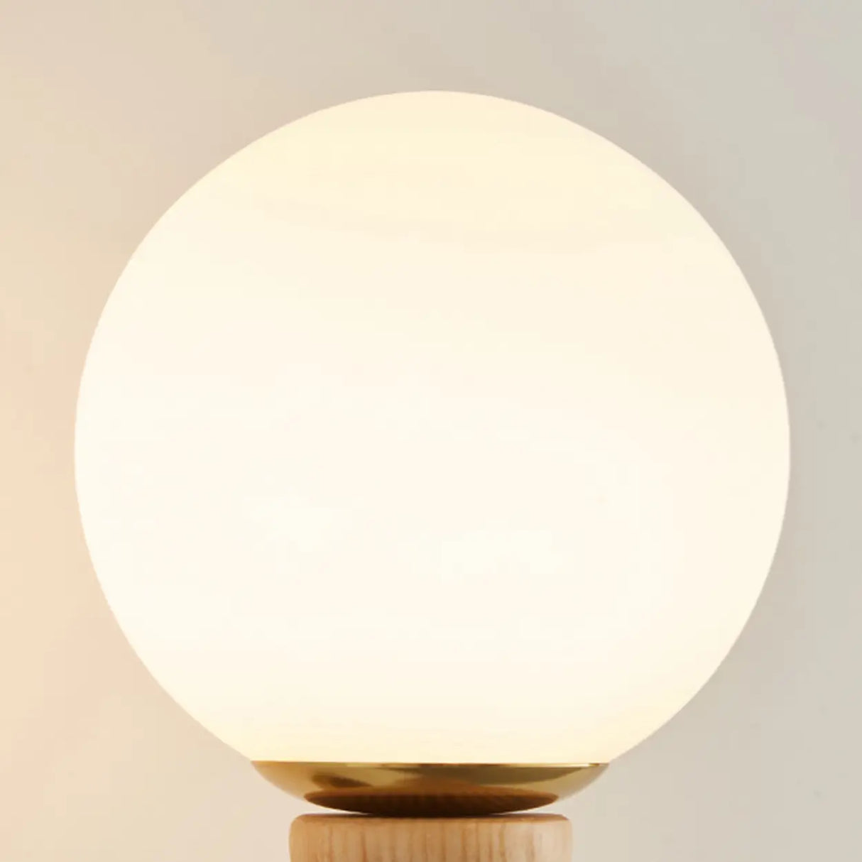 Small Bamboo-Inspired Round LED Globe Wall Sconce Image - 9