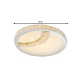 Small Beveled Glass Chrome Round LED Flush Mount Light #size