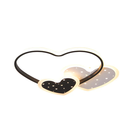 Small Black Loving Heart LED Flush Mount Ceiling Light Image - 2