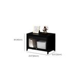 Small Black Wooden TV Stand with Acrylic Cabinet #size