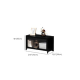 Small Black Wooden TV Stand with Acrylic Cabinet Image - 15