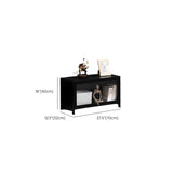 Small Black Wooden TV Stand with Acrylic Cabinet Image - 16