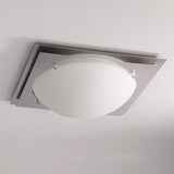 Small Chrome Square Hemispherical Flush Mount Light Image - 10