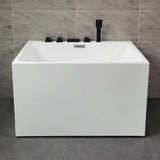 Small Freestanding Rectangle Lucite White Bathtub Image - 1