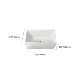 Small Freestanding Rectangle Lucite White Bathtub Image - 11