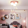 Small Gold Hanging Butterfly Ball LED Flush Mount Light Image - 15