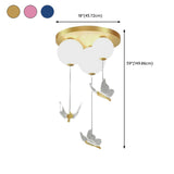 Small Gold Hanging Butterfly Ball LED Flush Mount Light #size