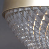 Small Golden Clear Glass Bowl-Shaped Flush Mount Light Image - 11