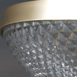 Small Golden Clear Glass Bowl-Shaped Flush Mount Light Image - 4