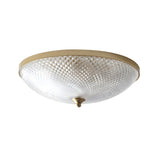 Small Golden Clear Glass Bowl-Shaped Flush Mount Light Image - 5