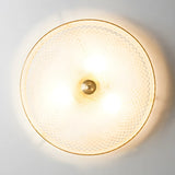 Small Golden Clear Glass Bowl-Shaped Flush Mount Light Image - 6