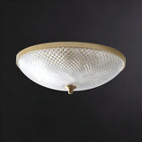 Small Golden Clear Glass Bowl-Shaped Flush Mount Light Image - 7