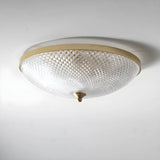 Small Golden Clear Glass Bowl-Shaped Flush Mount Light Image - 9