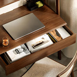 Small H-Shape Drawer Exterior Shelf Hutch Computer Desk Image - 8