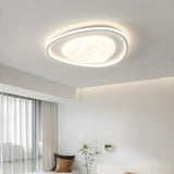 Small Irregular Swirl White LED Flush Mount Light Image - 1