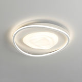 Small Irregular Swirl White LED Flush Mount Light Image - 10