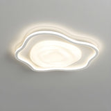 Small Irregular Swirl White LED Flush Mount Light Image - 11