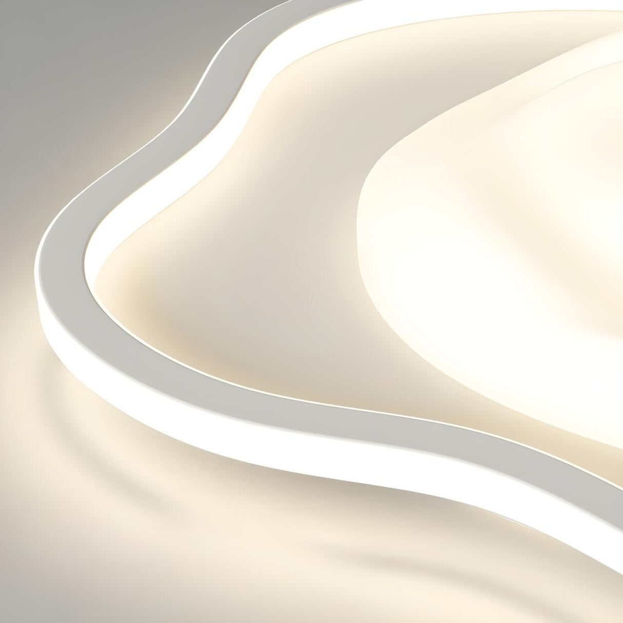 Small Irregular Swirl White LED Flush Mount Light Image - 13