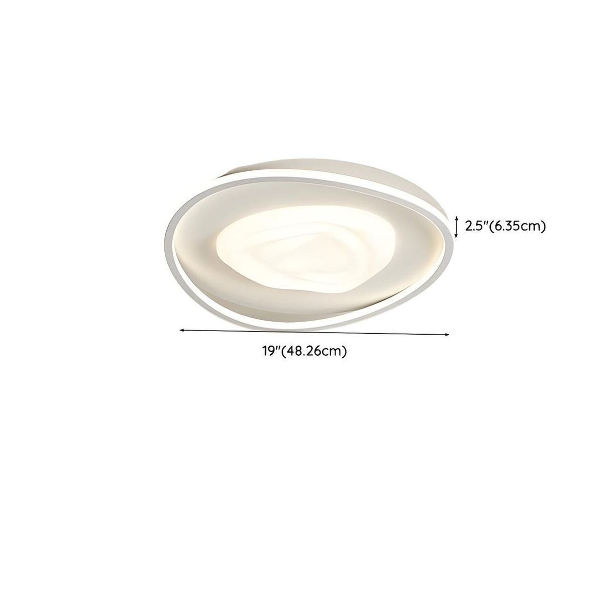 Small Irregular Swirl White LED Flush Mount Light Image - 15