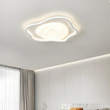 Small Irregular Swirl White LED Flush Mount Light Image - 4