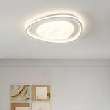 Small Irregular Swirl White LED Flush Mount Light Image - 7