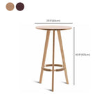 Small Natural Round Rubberwood Bar Table with Storage Image - 13