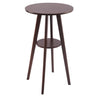 Small Natural Round Rubberwood Bar Table with Storage Image - 2