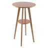 Small Natural Round Rubberwood Bar Table with Storage Image - 8