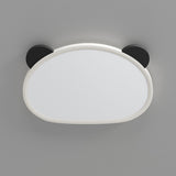 Small Panda Black-White Flush Mount Light Kids Room Image - 8