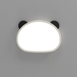 Small Panda Black-White Flush Mount Light Kids Room Image - 9