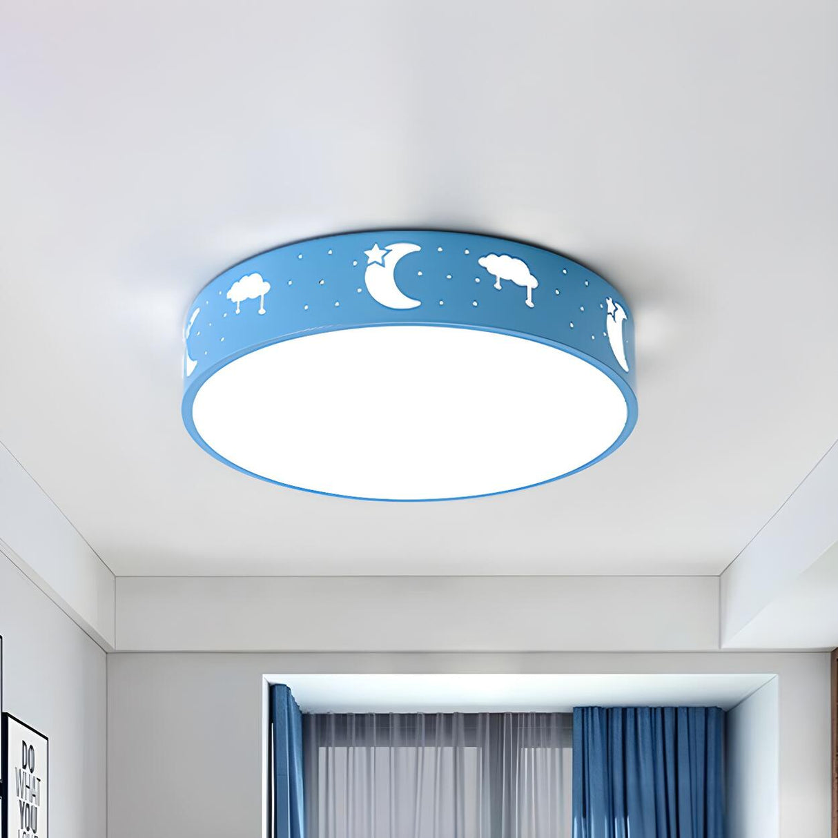 Small Pink Elephant Drum LED Flush Mount Ceiling Light Image - 10