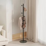 Small Space White Steel Alloy Hooks Stand Tree Coat Rack Image - 10