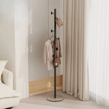 Small Space White Steel Alloy Hooks Stand Tree Coat Rack Image - 8